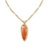 Skylar Vintage Gold Small Long Pendant in Orange Banded Agate