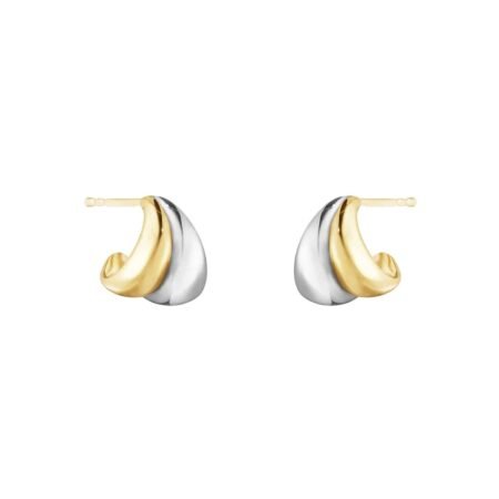 Sterling Silver & 18ct Yellow Gold Curve Earrings Small